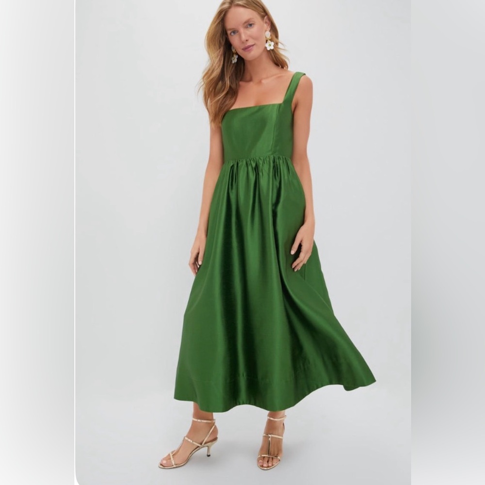 Tuckernuck Green Square-Neck Midi Dress